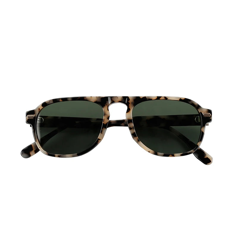 High-End Fashion Oversized Acetate Sunglasses for Men and Women with Transparent Frame and Polarized Lenses