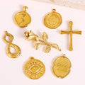 Women Children's Stainless Steel Gold Plated Classic Pendants Charms Fine Jewelry Diy