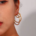 Dreamshow 18K Gold Plated Twisted Hoop Earrings Tarnish Free Stainless Steel Statement Earrings