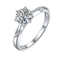 RINNTIN SMR59 Fine Jewelry 925 Sterling Silver Wedding Rings 1.0ct Moissanite Engagement Ring for Women