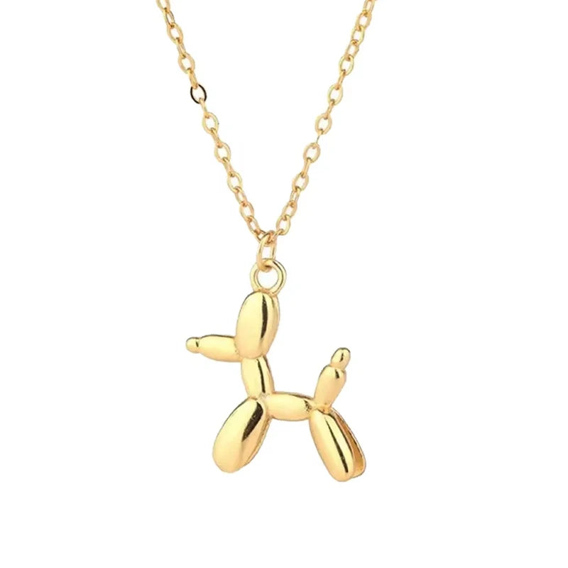 925 Sterling Silver 18K Gold Fine Jewelry Unique Dog Shape Pendant Necklace for Women