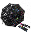 Ovida 3-Fold Minimalist Compact Portable Color Change When Wet Umbrella with Metal+fiberglass Frame and Semi-Automatic Opening