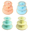 Factory Supply Disposable 3 Tier Bronzing Cardboard Paper Cake Stand for Party Decorations Cake Ornaments JN Brand Model JN3522