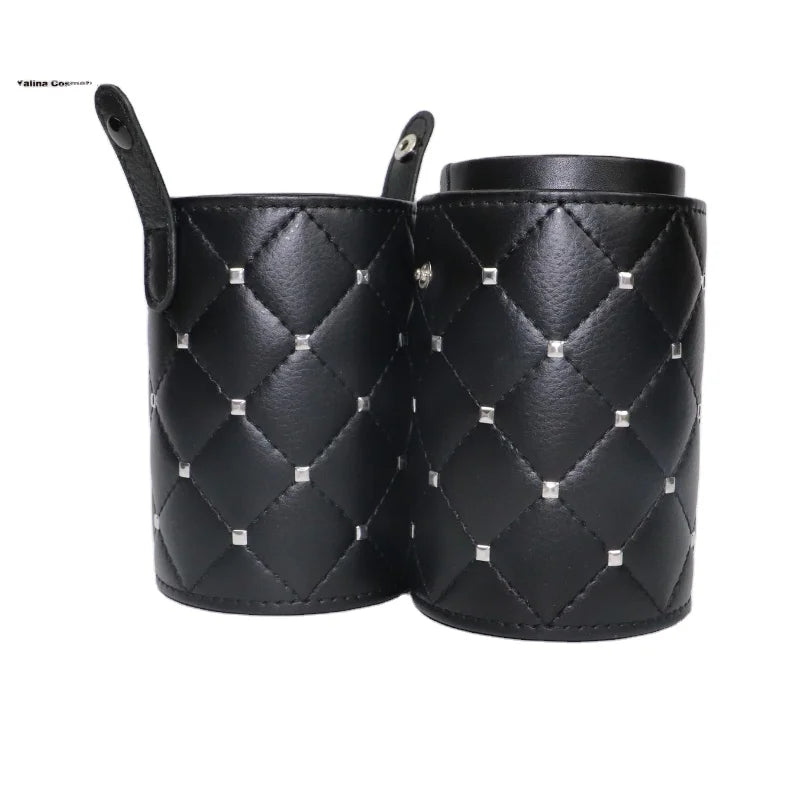 Low Moq Custom Logo Leather PU Barrel Bag Fashion Brand Waterproof Round Cylinder Makeup Brush Holder Makeup Brush Bag Case