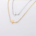 Minimalist Gold Plated Stainless Steel Cross Necklace for Women Dainty Tiny Fashion Pendant