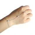 Fine Jewelry Bracelets Gold Plated Cubic Zirconia 925 Sterling Silver Link Chain Hand Jewelry Bracelet With Finger Ring