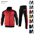 Men Windproof Breathable Zipper Jogging Fitness Sweatpants and Hoodie Set