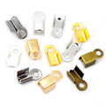 200pcs/lot Cover Clasps Cord End Caps String Ribbon Leather Clip Tip Fold Crimp Bead Connectors for DIY Jewelry Making Supplies MegaBDM