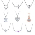 Wholesale Silver Necklaces Trendy Fashion Rhodium Plated Zirconia Pendant Women Jewelry 925 Sterling Silver Necklaces
