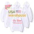 Sublimation Hoodies Unisex High Weight US Warehouse US Size Custom logo 100% Polyester Blank Hoodies for Sublimation Printing
