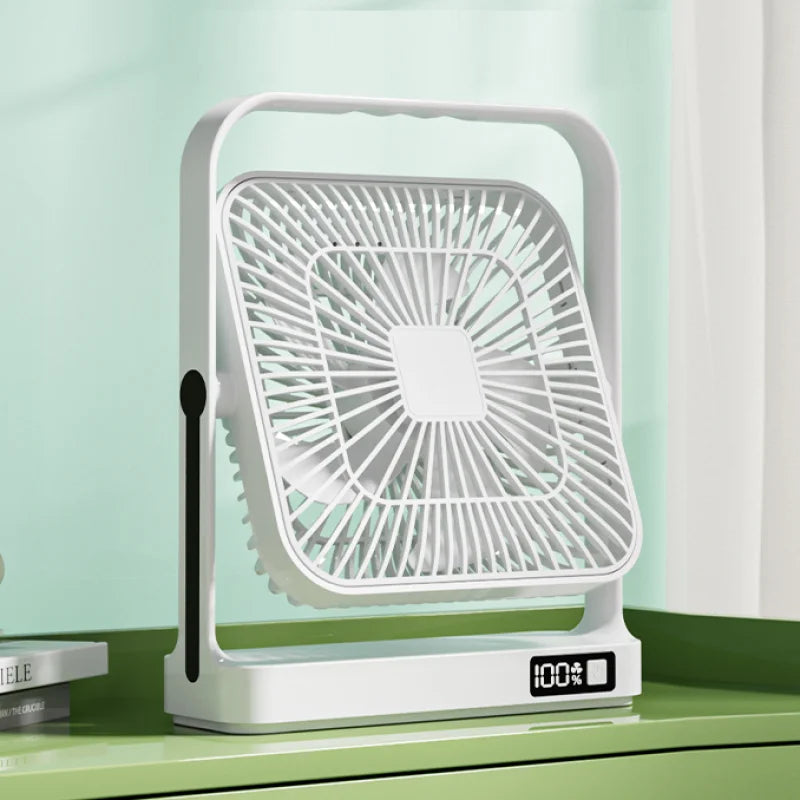 Portable Table Fan 4000mAh Bottom Digital Display 5 Wind Speeds Usb Flexible Rechargeable Fans Electric Desk Fan