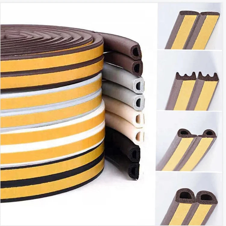 D Type Self Adhesive Foam Seal Tape Window Door Weather Seal for Sound Proof Foam Door Weatherstripping Door Tape Seal Strip