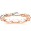 Wholesale Stackable Jewelry 10K Gold Micro Pave Moissanite Petite Twisted Vine Eternity Diamond Cross Wedding Ring for Women