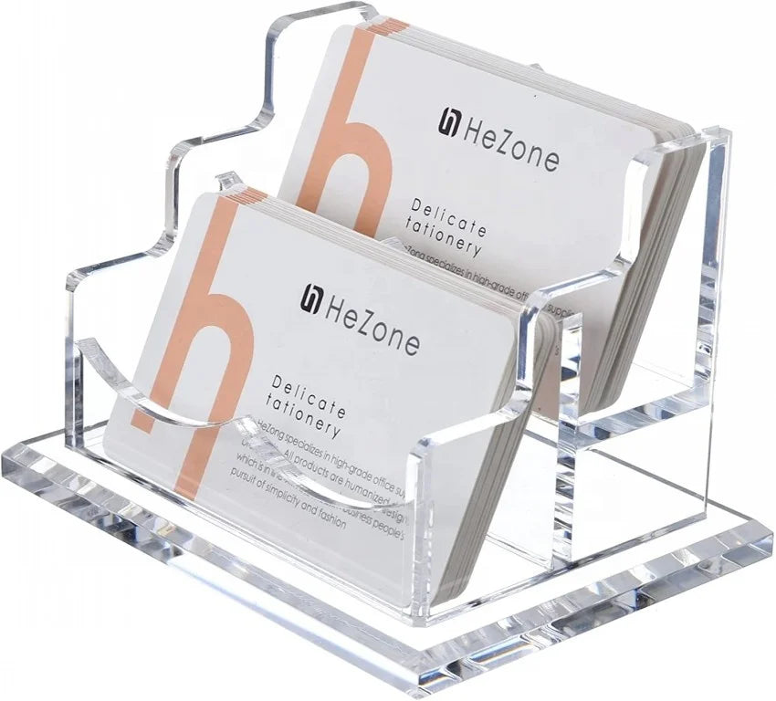 Custom Business Card Holder Metallic 'Thank You' Print for Small PVC Cards for Cardboard Kraft Offset Paper Types
