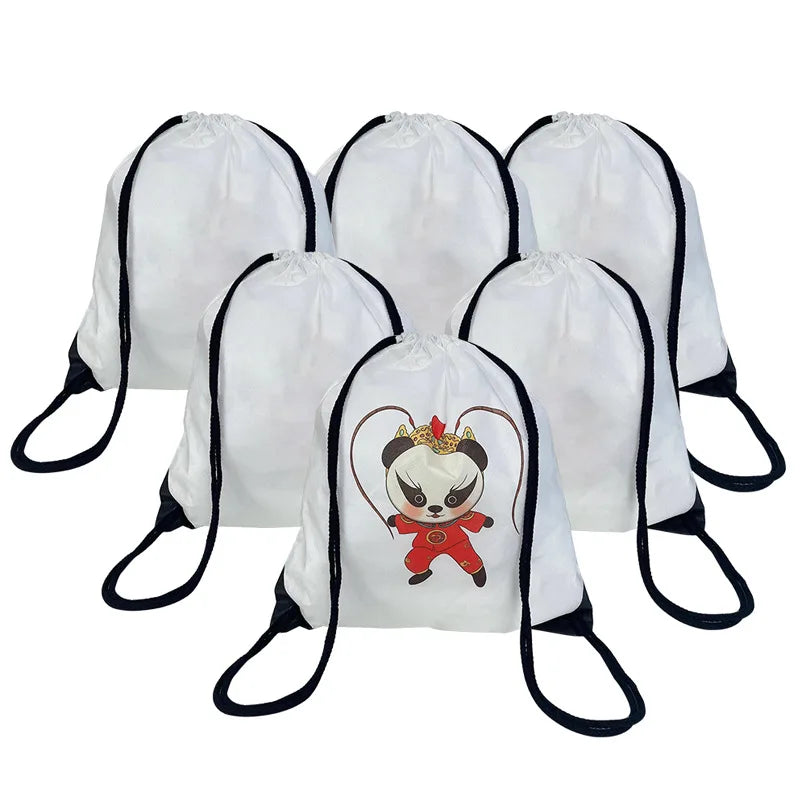 Fabric Drawstring Backpack Storage Bags for School Camping Sport Use-Sublimation Non Woven