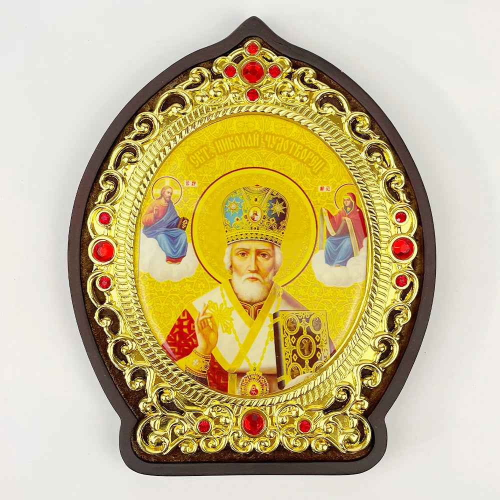 HT Orthodox Icons Religious Souvenir Aluminum Alloy Relief Religious Decoration Customization Jesus Santa Maria