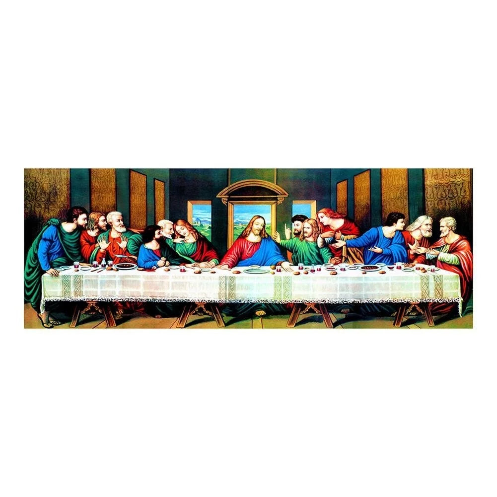 LS Large Size 5D DIY Diamond Painting 30*80 Canvas Round Square the Last Supper Portrait Home Decor Numbered Drill Full Drill