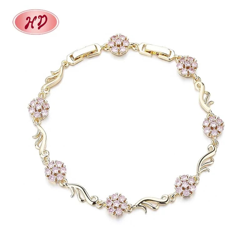 Jewelry Girl 18K Gold Plated Charm Rope Woven Embroidery Fashion Festive Celebrate Adjustable Bracelet