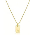 18K Gold Plated Stainless Steel Letter Necklace Gold Name Initial Necklaces Personalized Initial Pendant Necklace for Women