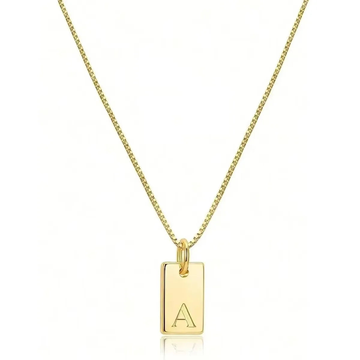 18K Gold Plated Stainless Steel Letter Necklace Gold Name Initial Necklaces Personalized Initial Pendant Necklace for Women