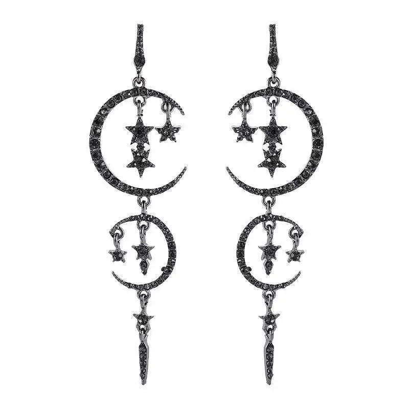 2021new Style Whole Sale Jewelry Earrings Gemstone Crystal Diamond Moon Star Drop Stud Earrings for Women China Supplier