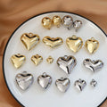 Resin Plastic Glossy Silver Gold Love Heart Shape Pendant for Jewelry Necklace Earrings Diy Making