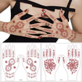 Finger Fa Ke Custom Mystery Sexy Mandala Flower Waterproof Full Hand Brown Red Temporary Henna Tattoo Stickers
