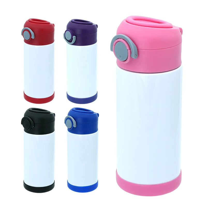 Wholesale 25pcs/Pack Insulated Stainless 12 oz Water Bottles Portable Mountainbicycle Drinkware with Lids Mix 5 Colors