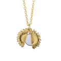 Qualisub Gold Personalized Gift Sunflower Pendant Sublimation Necklaces Blanks Sublimation Rotary Pendant Necklace