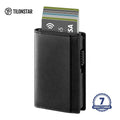 TILONSTAR Pop up RFID Blocking Minimalist Metal Card Case Aluminum Leather Credit Card Holders Wallet