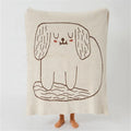 Super Fluffy 100% Microfiber Polyester Funny Fat Dog Knitted Throw Blanket for Sofa