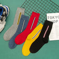 Custom Cotton Crew Boat Business Socks Sport Casual Plain Color Jacquard Logo Men Socks