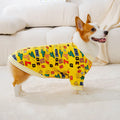 Autumn and Winter Full Print English Corgi Dog Fleece Jumper Designer Yellow Winter Warm Pet Dog Sweatshirt Clothes