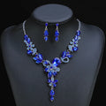 Luxury Mixed Color Rhinestone Necklace Earrings Set for Weddings and Parties for Bridal Ladies and Women Wholesale