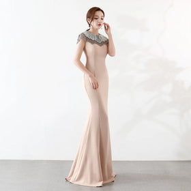 16038-1# Toasting Bridal Wedding Long Banquet Elegant Fishtail Engagement Back Door Karinu Evening Dress