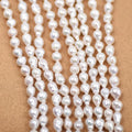Wholesale 2A 5-10mm Baroque Freshwater Akoya Rice Pearl Chain Chinese White Colors Good Quality Jewelry Making Natural Loose