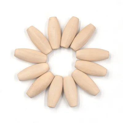 New Arrival Large Oval Wooden Beads Unfinished Wooden Spacer Beads for Making Decorations and DIY Crafts