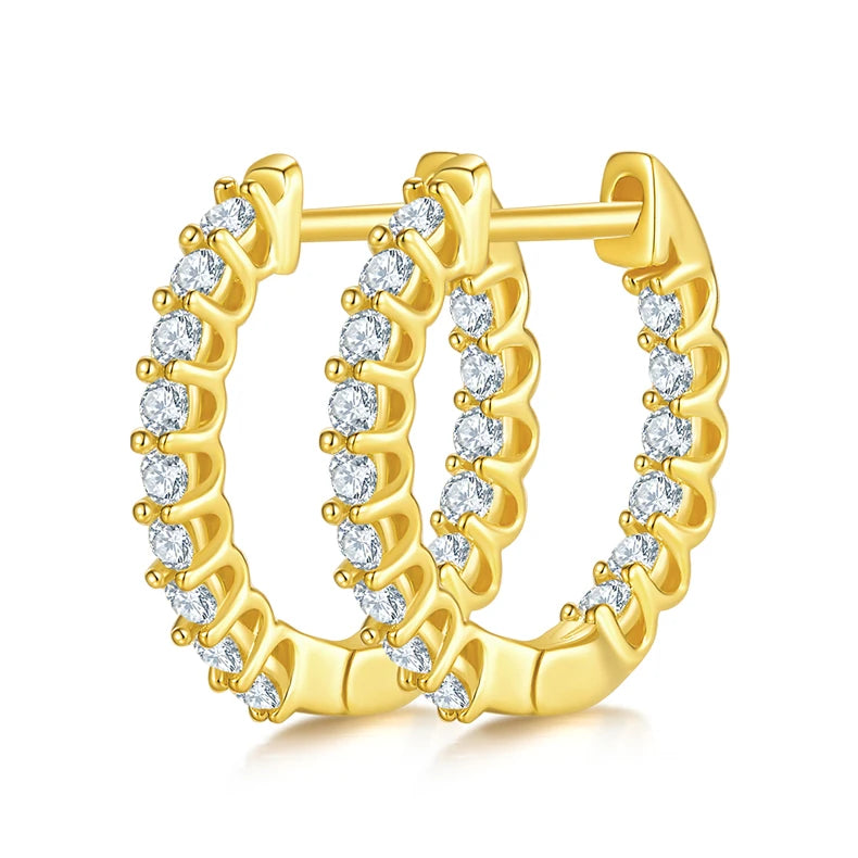 Affordable Luxury Silver Inside Out Designs Moissanite Huggie Earring Trusted Supplier Moissanite Hoop Earrings MegaBDM