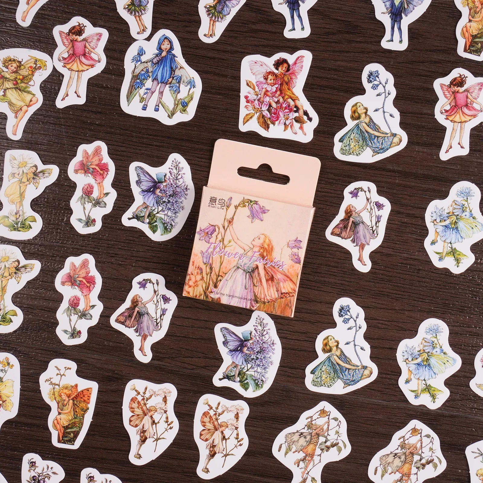46 Pieces/pack  Box-Packed Stickers FARCENT Ins Flower Hand Account DIY Material Decoration Self-Adhesive Sealing Paste