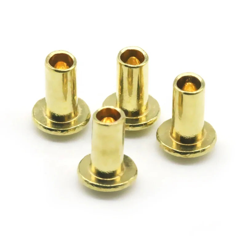 High Quality OEM Copper Head Semi Tubular Rivets ISO Standard Bright Finish Custom Control Yellow GB 873 Model Saitong Brand