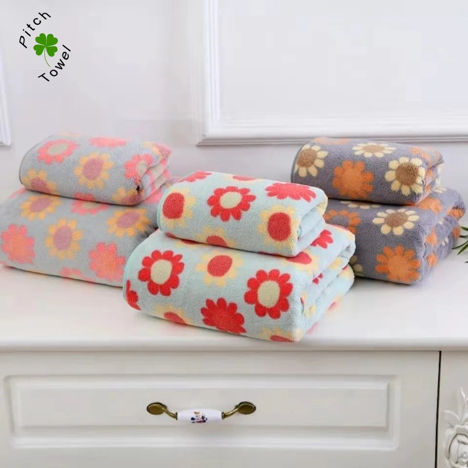 Wholesale Luxury Soft Microfiber Coral Fleece Bath Gift Sets Quick-Dry Nonwoven Techniques