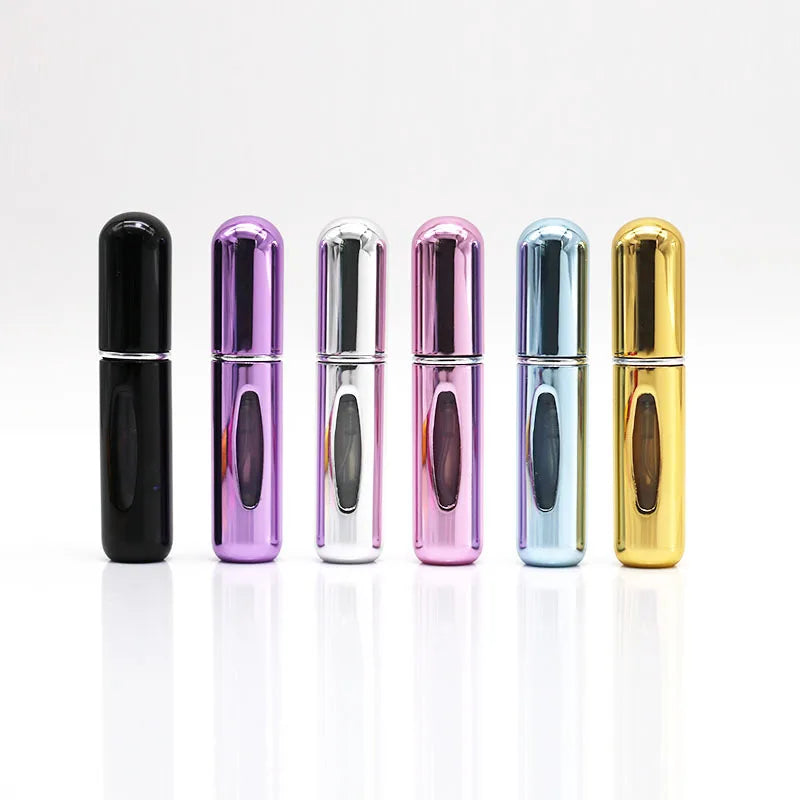 Hot Sale 5ml 8ml Multi Color Portable Mini Aluminum Spray Bottle Round Travel Refillable Perfume Bottles Pump Sprayer