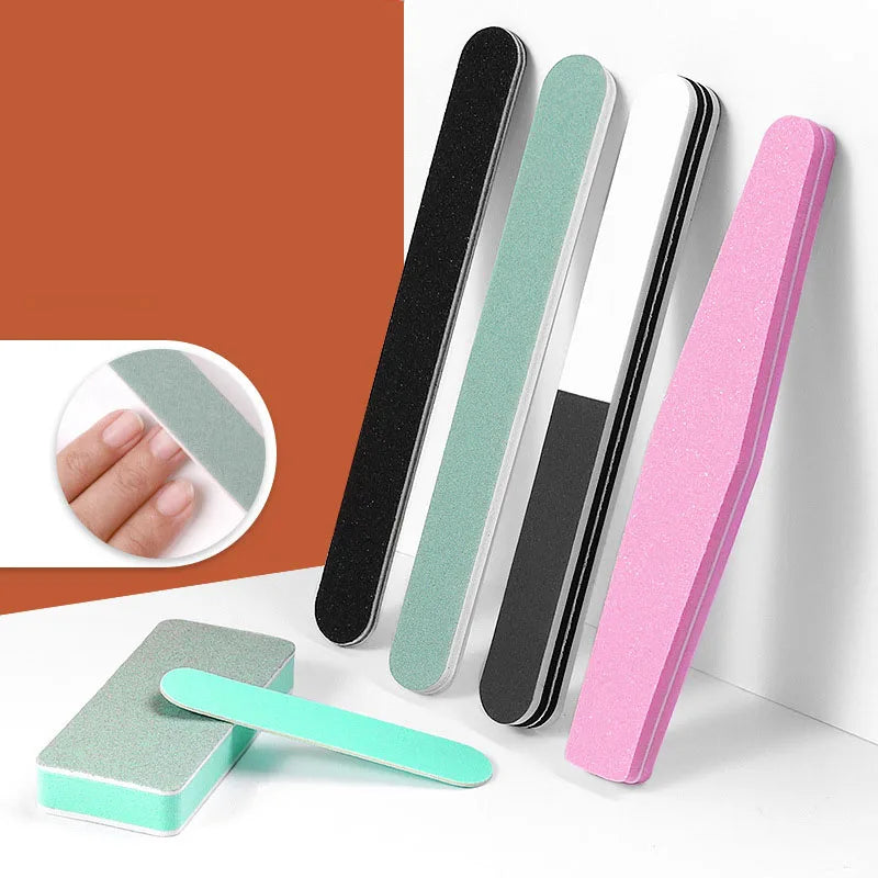 Nail Art File Tools EMERY Double-Sided Polishing Strip Tofu Block Sponge for Nails and Rubbing Bars Repair