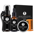 Skin Beard Care Products Custom 5 Pcs Men Beard Growth Set Private Label Organic Grooming Beard Oil Growth Kit