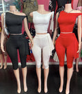 Ropa Mujer 2025 Summer Wholesale New Products Women's Sets Single Shoulder Design Top Matching Two Pieces Shorts Set