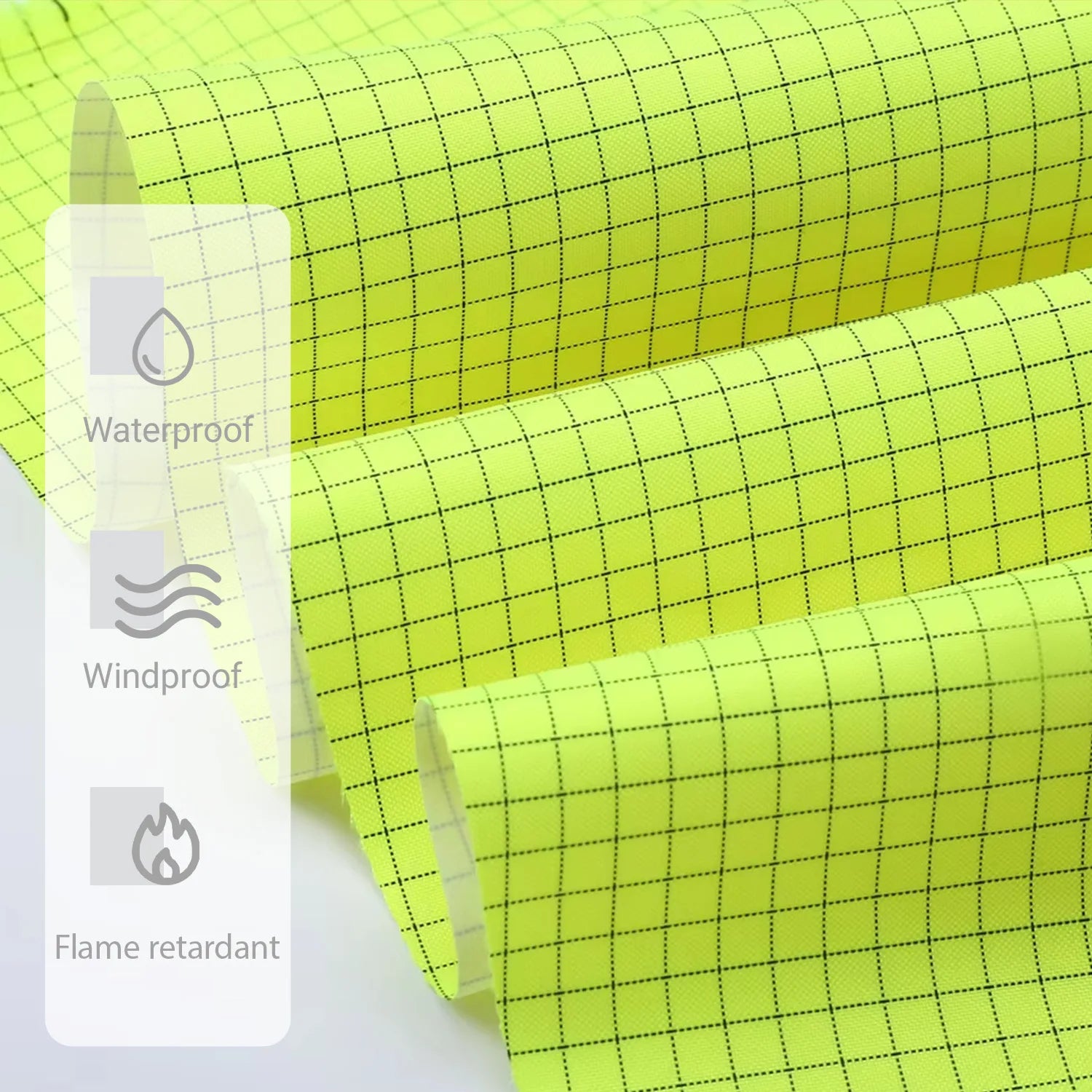 300D Ripstop Oxford Fabric High Visibility Bags Fluorescent PU Coating FR Anti-Static Waterproof for Cars Shoes Upholstery Tents