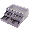 Flannel Three-layer Drawer Transparent Storage Plastic Jewelry Box