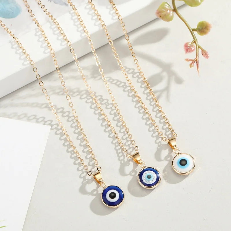 Evil Eye Blue Eye Necklace Personality Blue Eye Gold Wrap Necklace