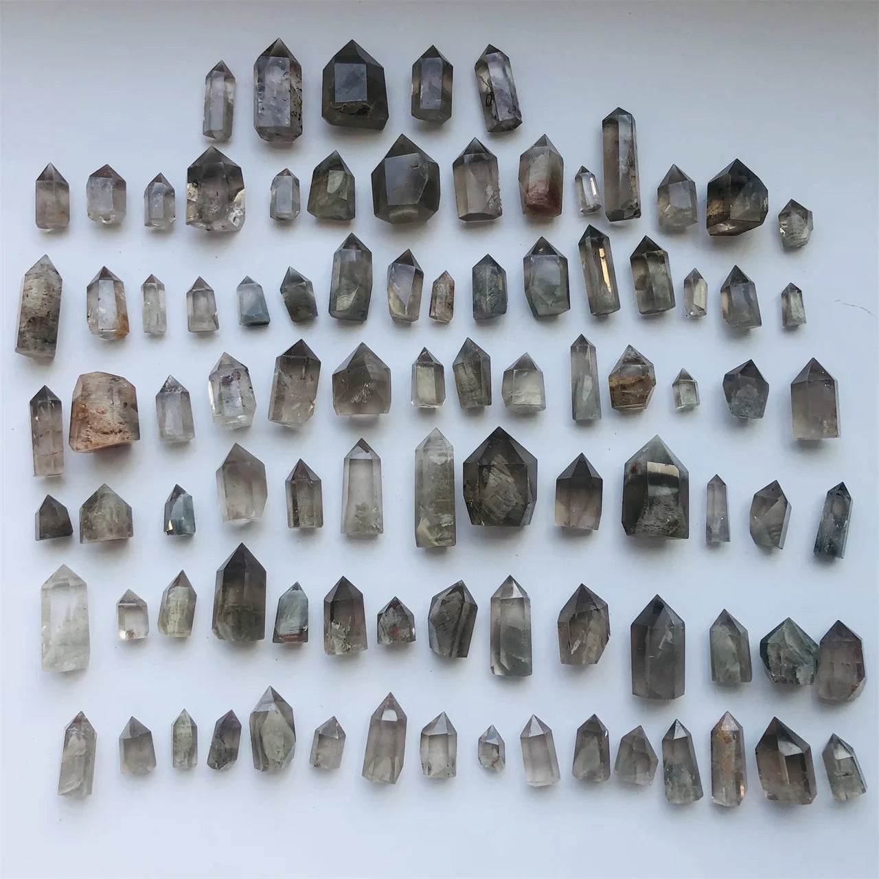 Phantom Quartz Tower Natural Crystal Small Size Green Phantom Quartz  Point for Decoration