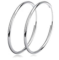 Hot Sale Hypoallergenic 925 Sterling Silver Rhodium Plated Big Circle Hoop Earrings for Women